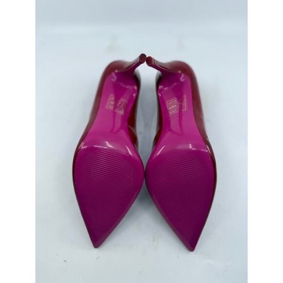 NEW Aldo Stessy Heels Patent Leather Pointed Toe Pump Red Pink Womens Size 8.5 - Picture 6 of 9